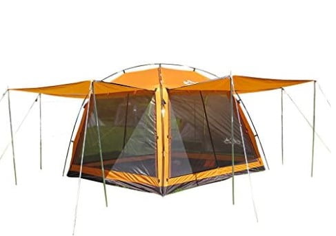 best camping canopy: HASIKA All-Weather Diversified 8ft x 8ft Screened Canopy